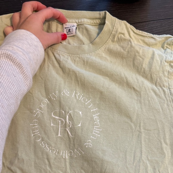 Sporty & Rich Kids Light Green Tee - Picture 1 of 2